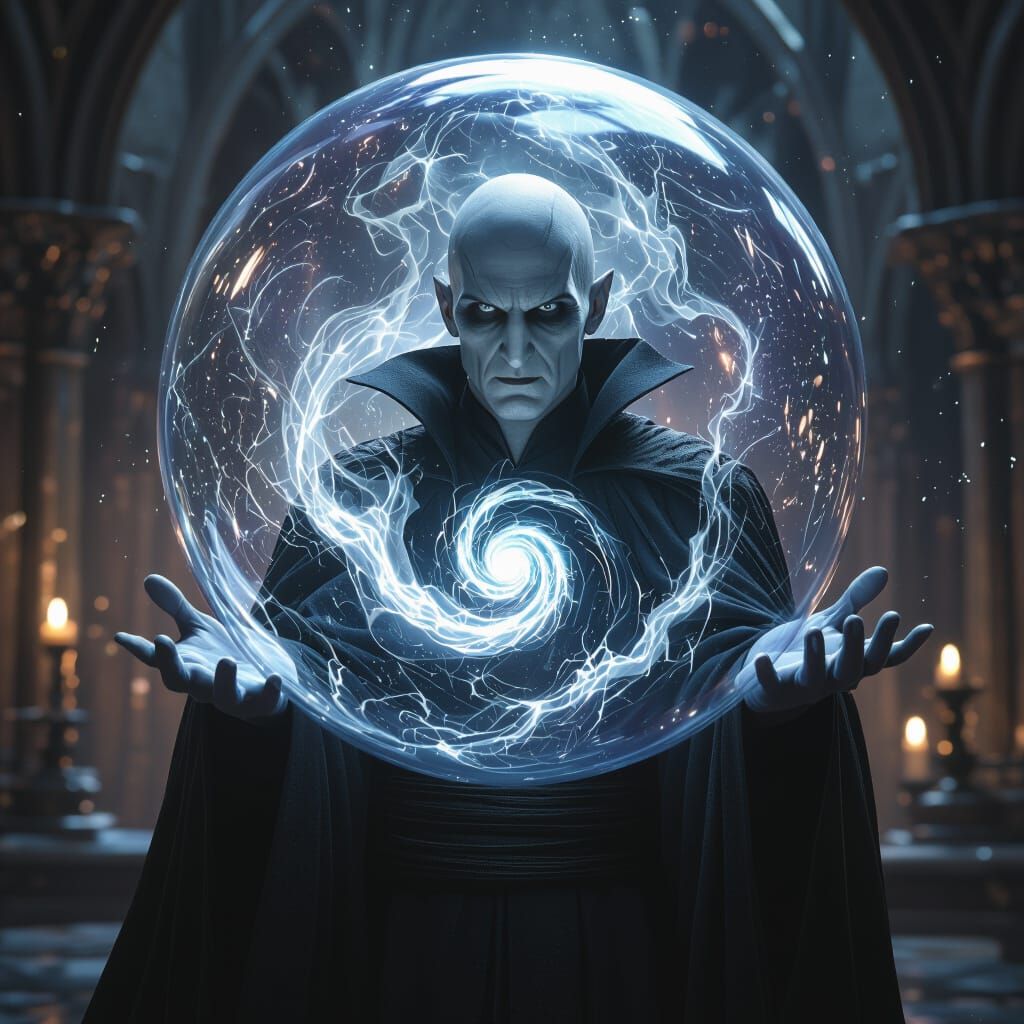 Dark Wizard Captures Obscurial in Shimmering Bubble