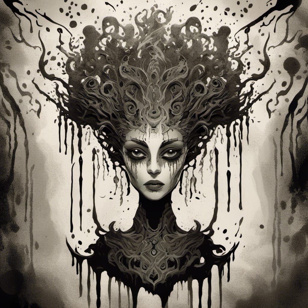 <lora:Test 1:1.0> Earth Elemental subtractive lighting Art Deco In the style of Tim Burton Splash art graffiti wet brush