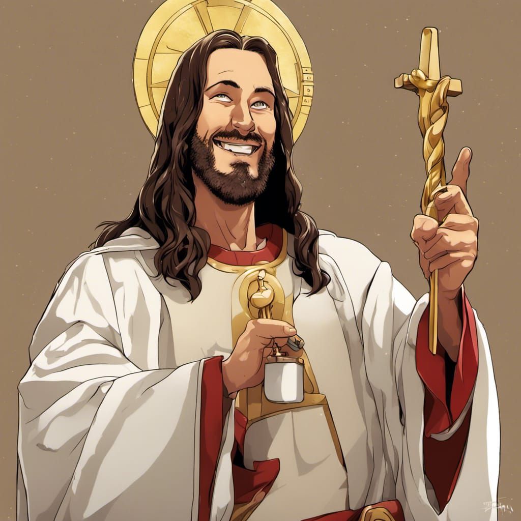 Buddy Christ in Anime Style