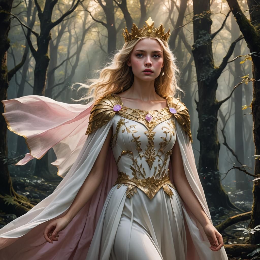 Queen in Dark Forest with Golden Crown