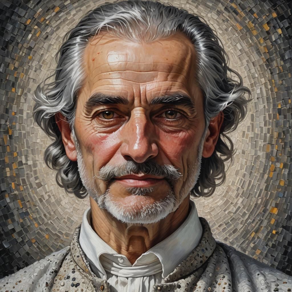 Nobleman Portrait in Baroque Style with 1960s Attire