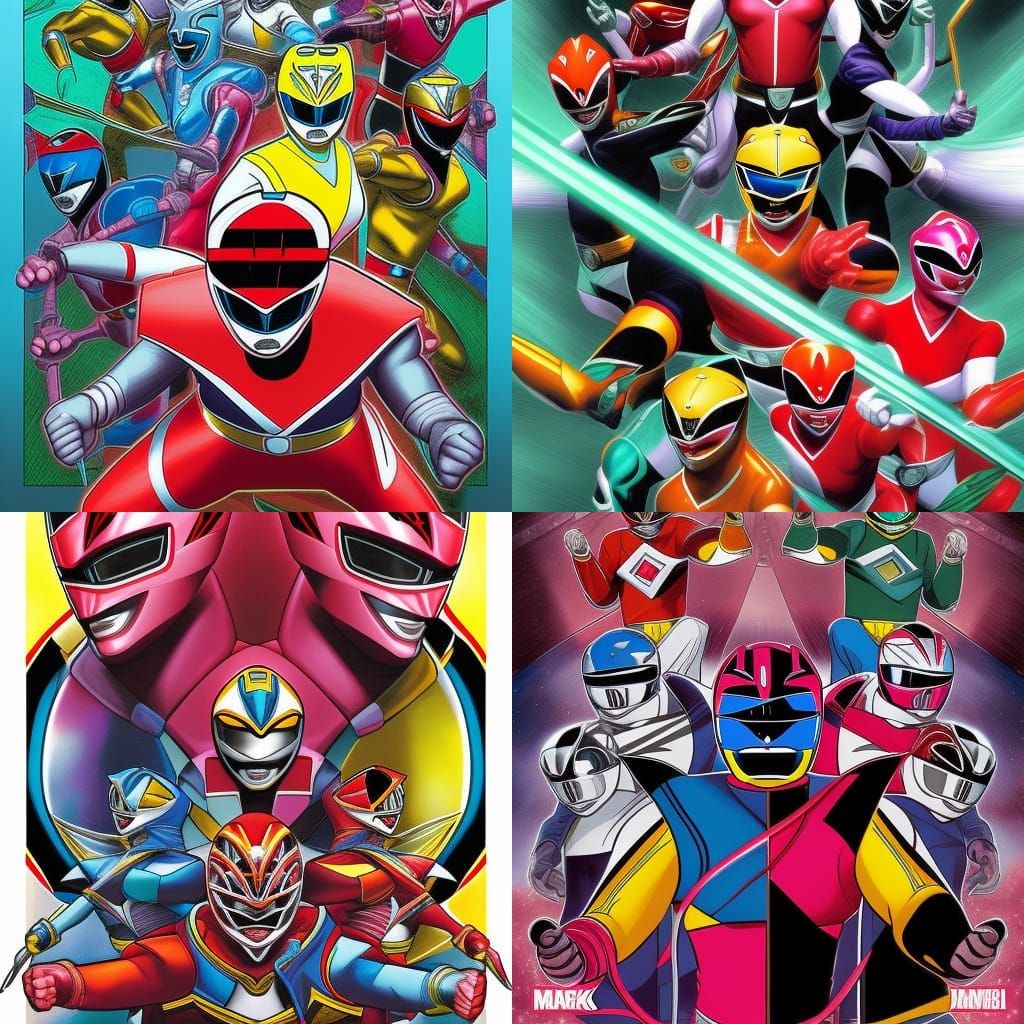 Dynamic Power Rangers Comic Book Art