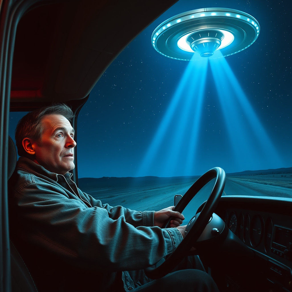 Terrified Trucker Sees UFO Landing at Night
