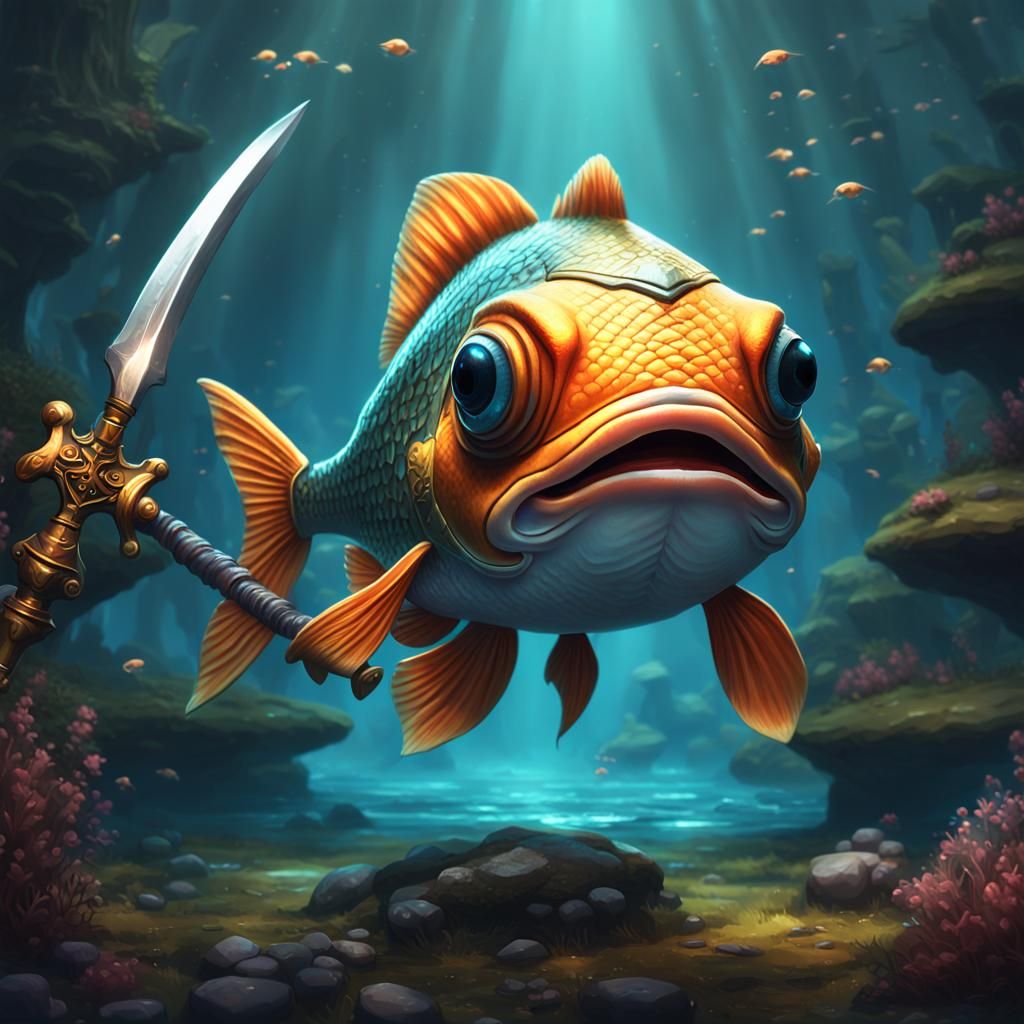 Fish Warrior: Hyperdetailed Dark Fantasy Concept Art