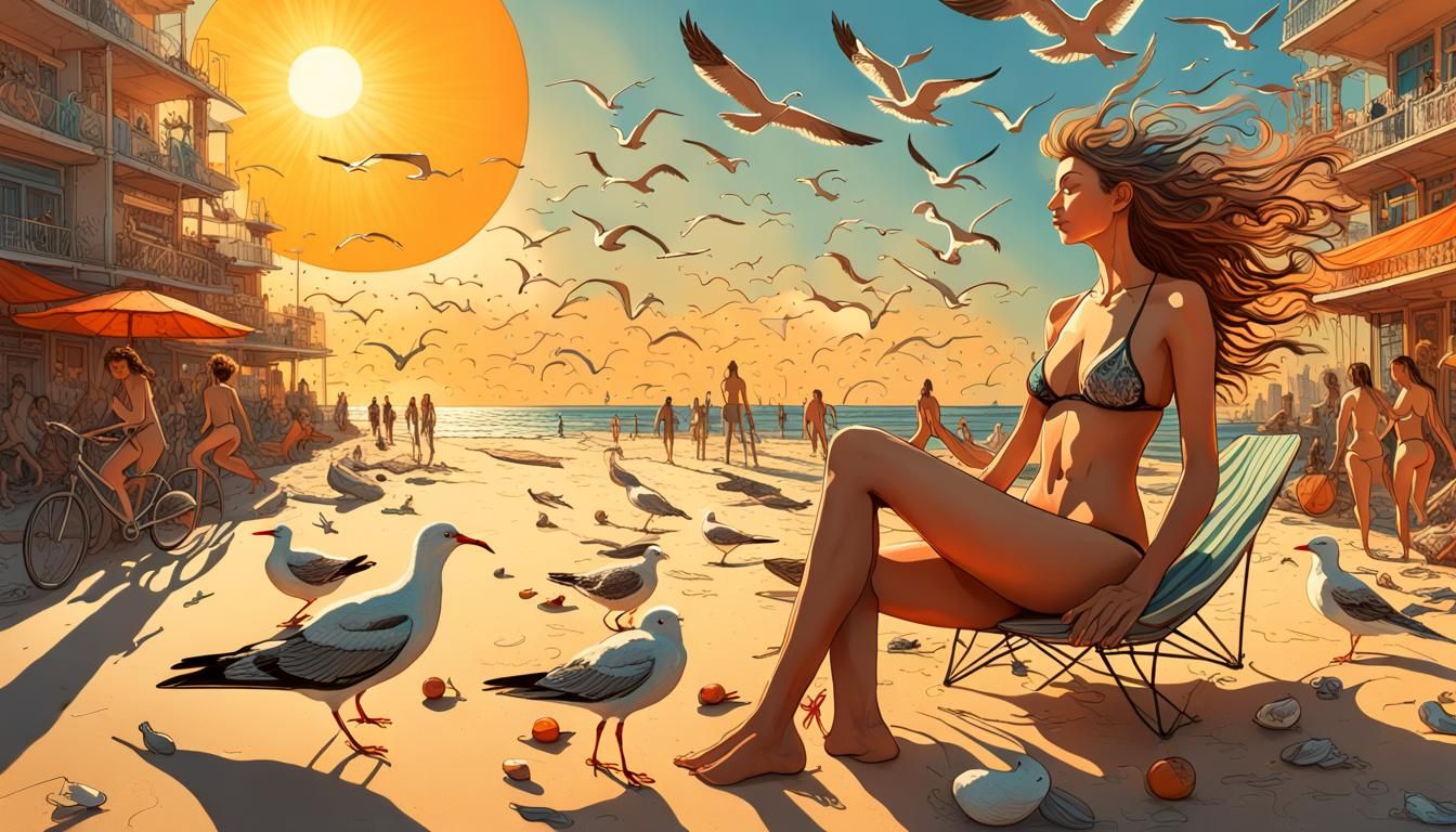 Ideal Beach World with Golden Hour Effect