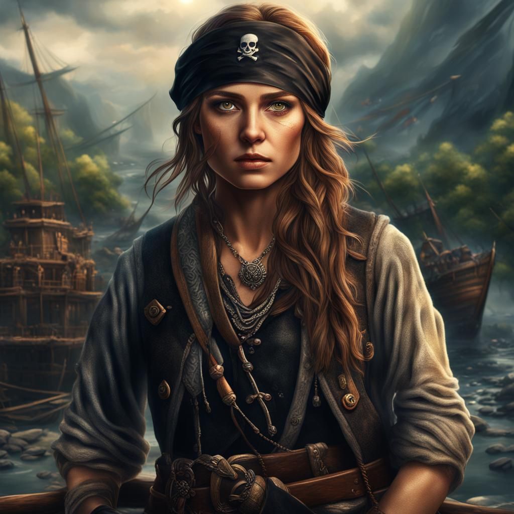 Female River Pirate with Hazel Eyes