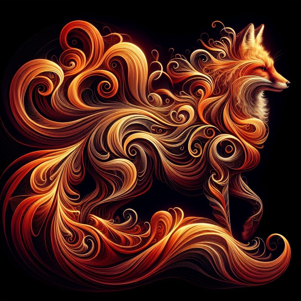 Ethereal Flaming Fox in Motion
