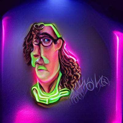 Weird Al Yankovic Neon Portrait