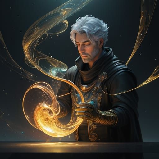 Sculptor Shapes Light into Art in Fantasy Painting