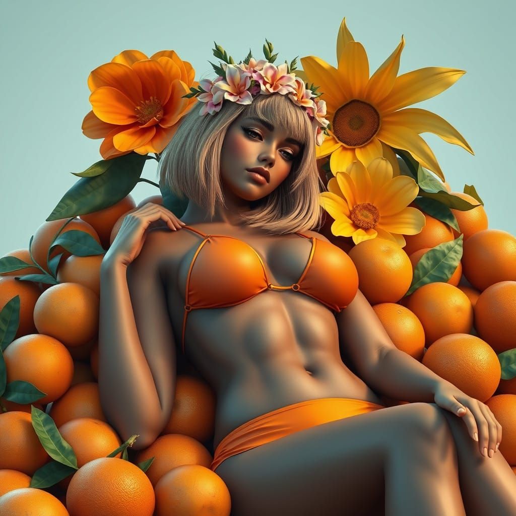 Vibrant Orange Beauty in a Tropical Oasis