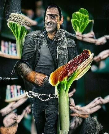 AI Interpretation of Negan as a Vegan