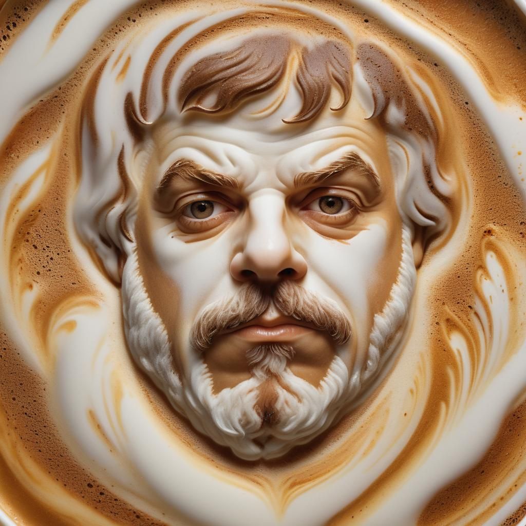 Caravaggio-Style Coffee Portrait of a Famous Actor