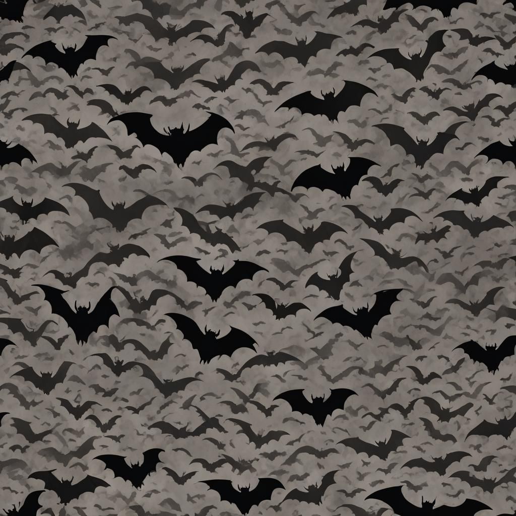 Dark Fantasy Bats Seamless Texture in Gothic Style