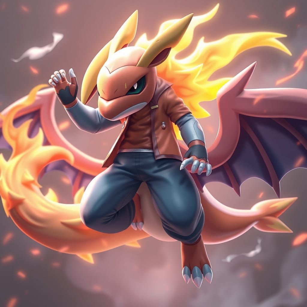 Hybrid Warrior: Anime-Inspired Pokémon-Human Fusion