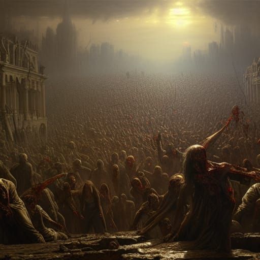 Zombie Apocalypse Concept Art in Horror Style