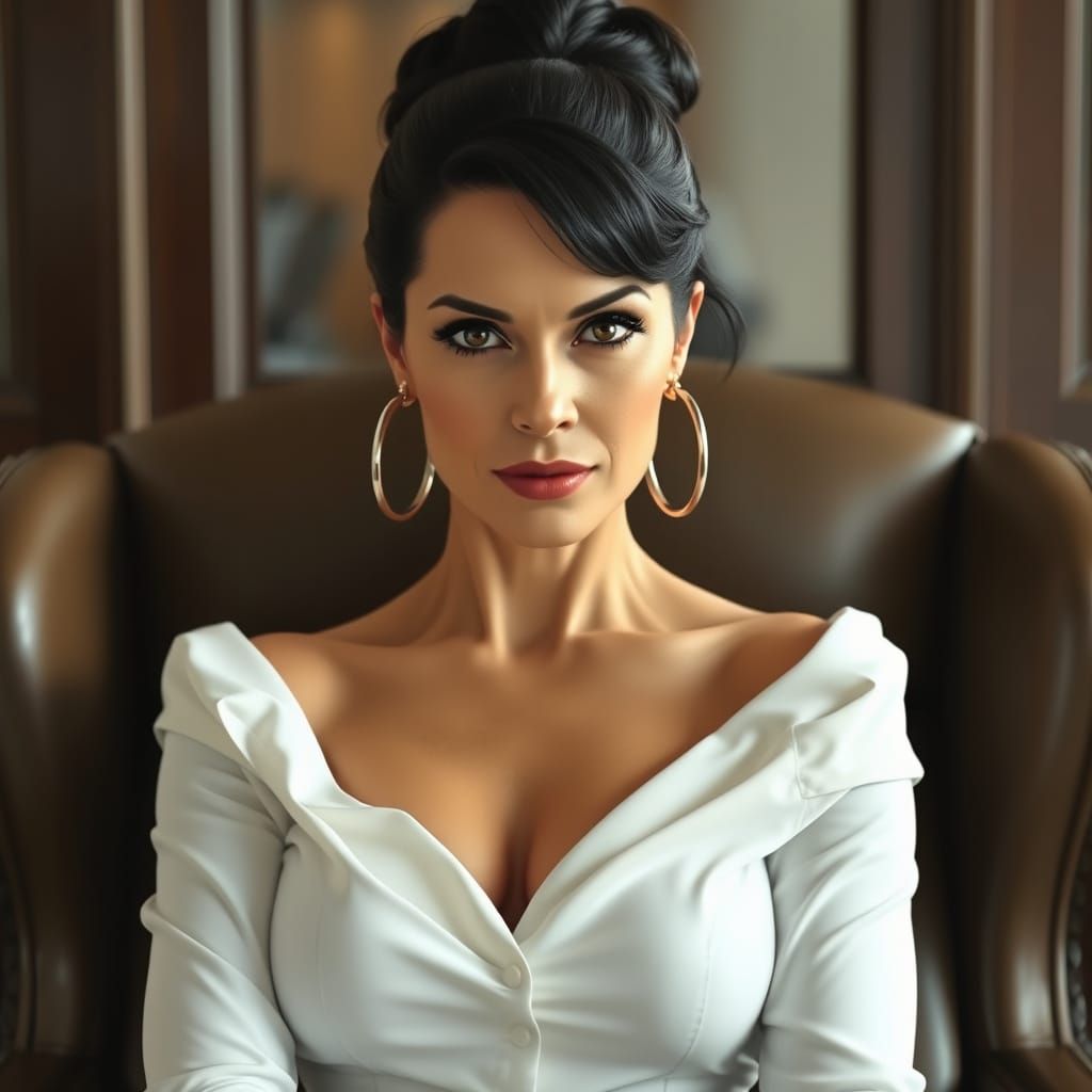 Confident Beauty in Elegant Office Setting