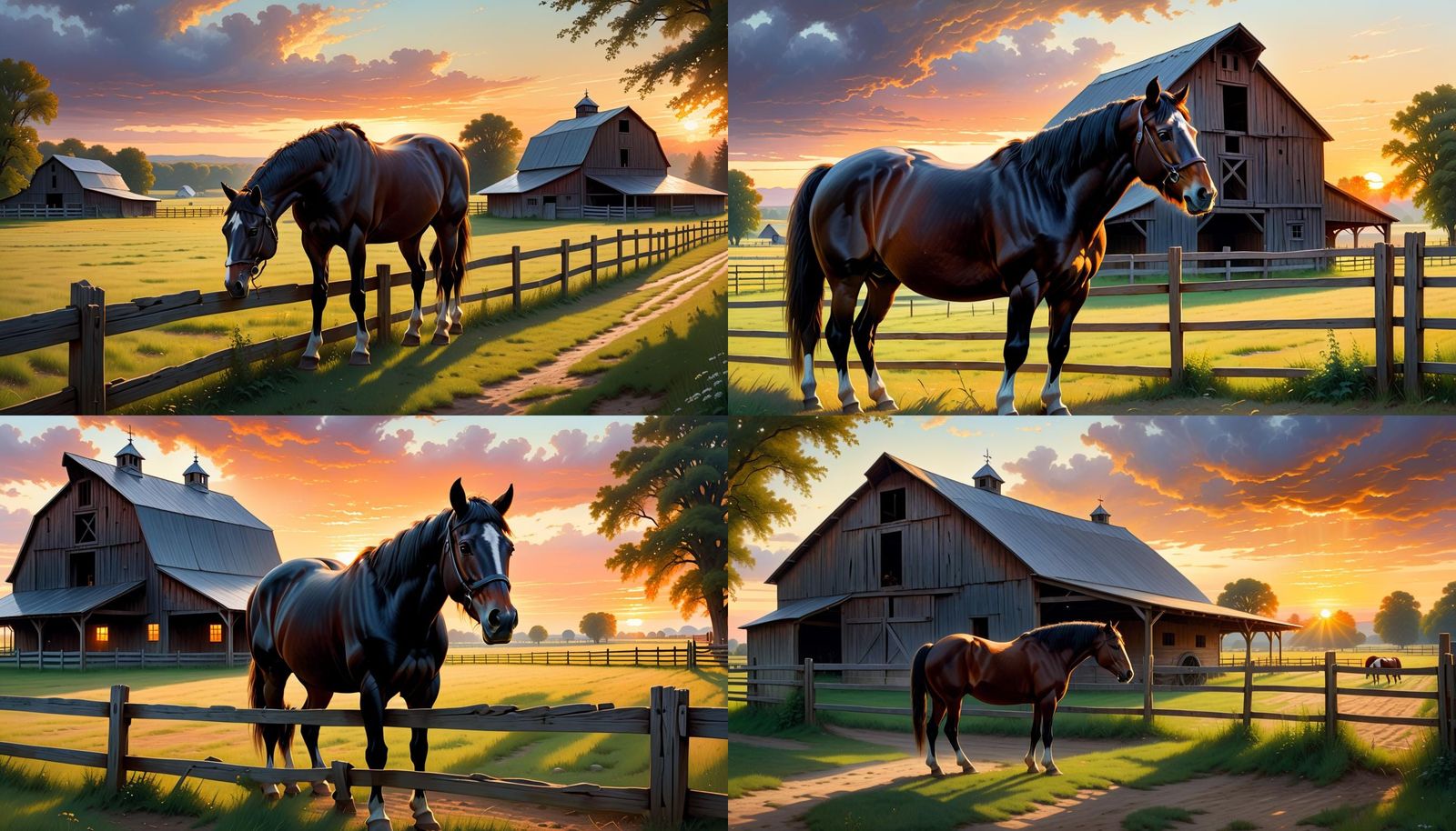 Pastoral Horse Portrait in Classical Realism Style