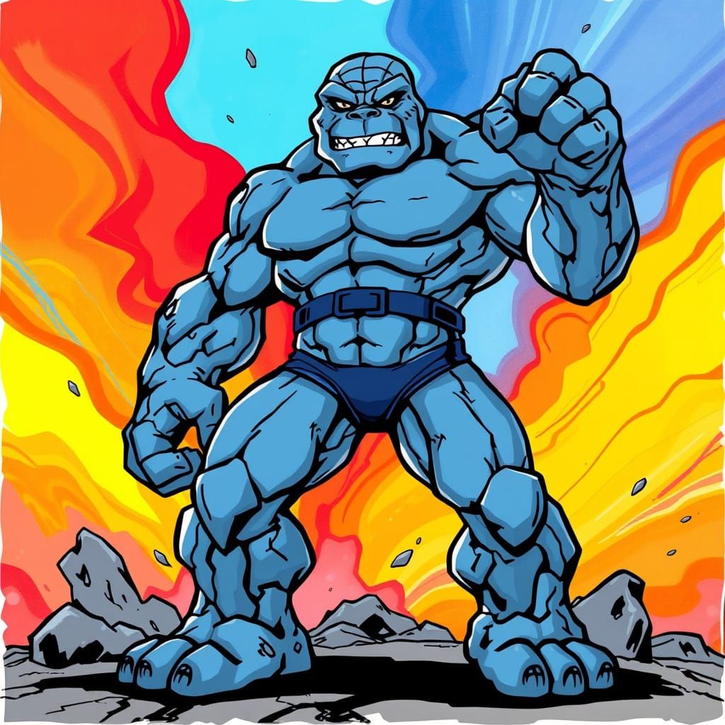 The Thing as Hand-Drawn Comic Book Art