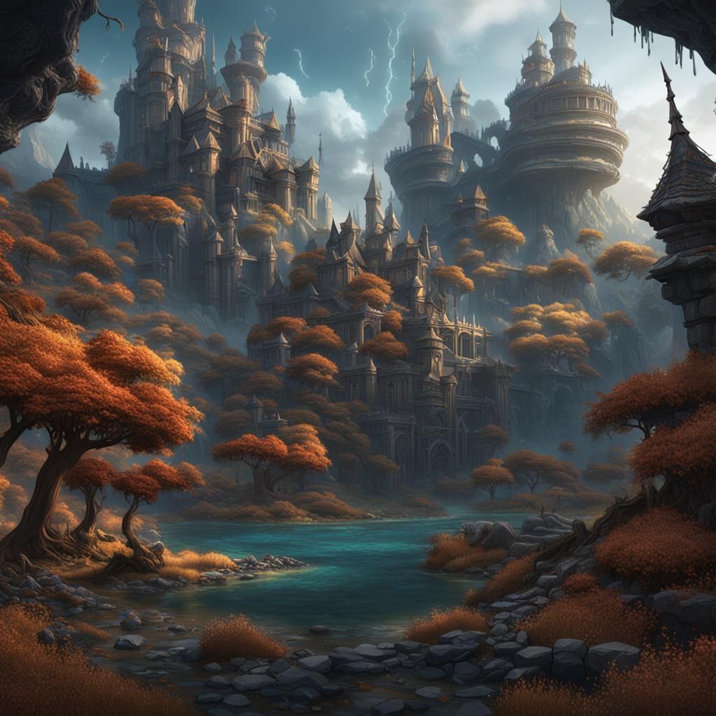 Fantastical Matte Painting in Deep Color
