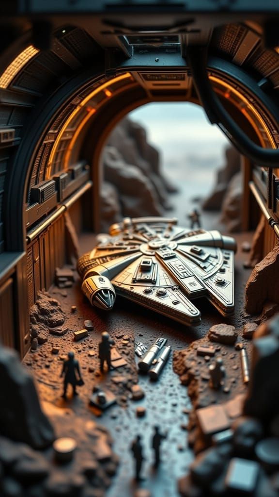 Millennium Falcon in Imperial Dockyard, Star Wars Universe