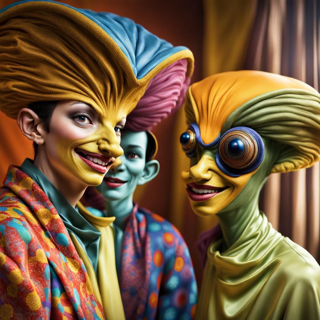 Bizarre Alien Characters in Magical Realism Style