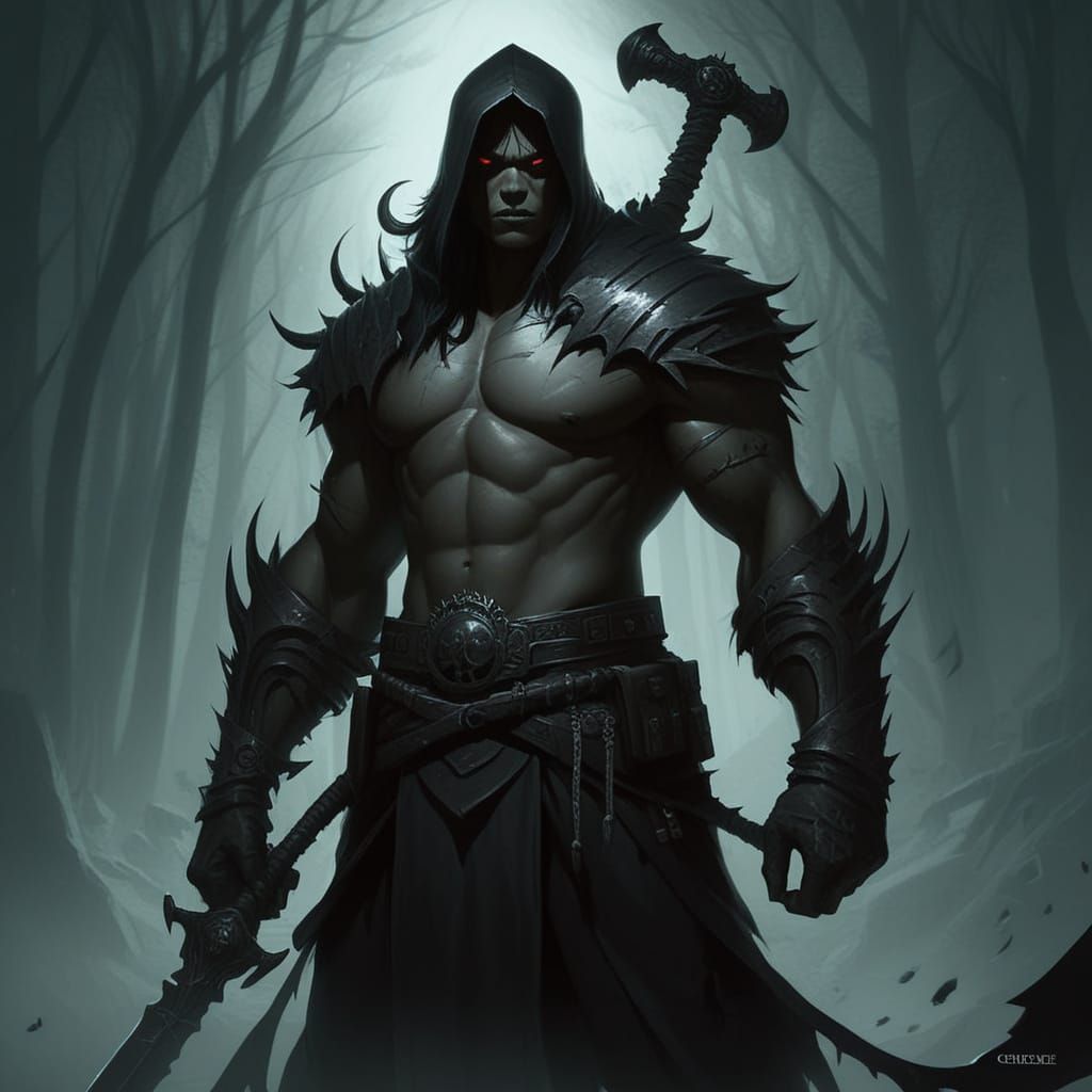 Grimdark Art in Dark Fantasy Style