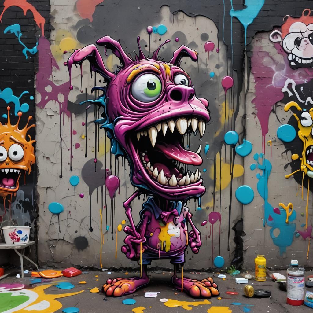 Courage the Cowardly Dog Graffiti Splash Art