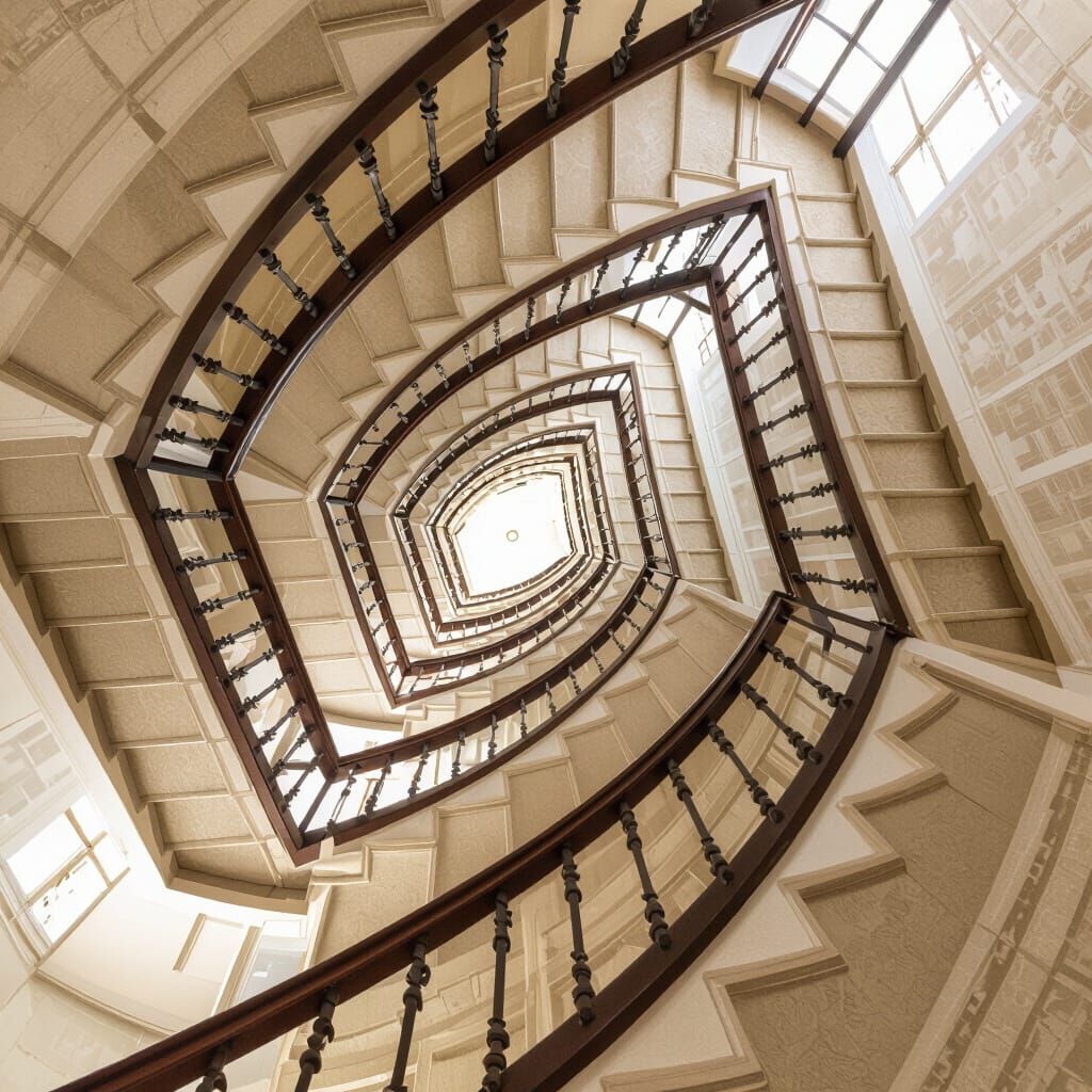 Stairway with Deceptive Perspective: A Visual Illusion