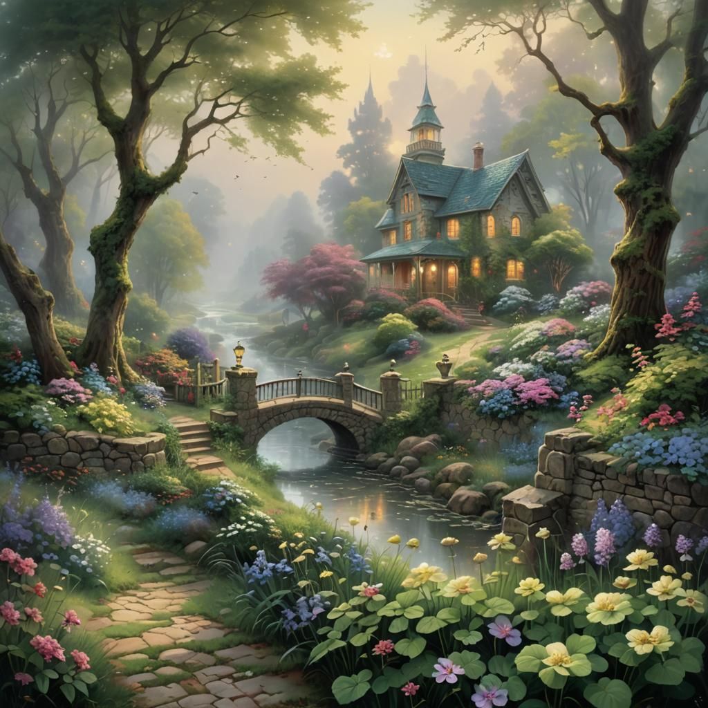 Ethereal Bush-Clover in Melancholy Wind: Fantasy Art