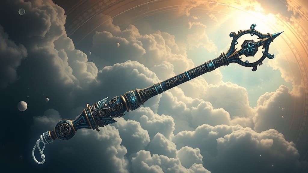 Ethereal Universal Staff in Cosmic Aesthetic
