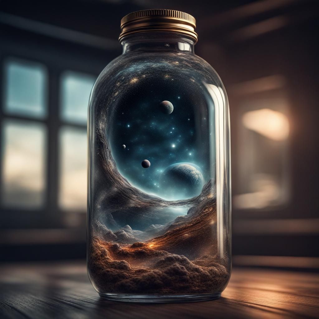 Space in a Bottle: Hyperrealistic 64 Megapixel Image