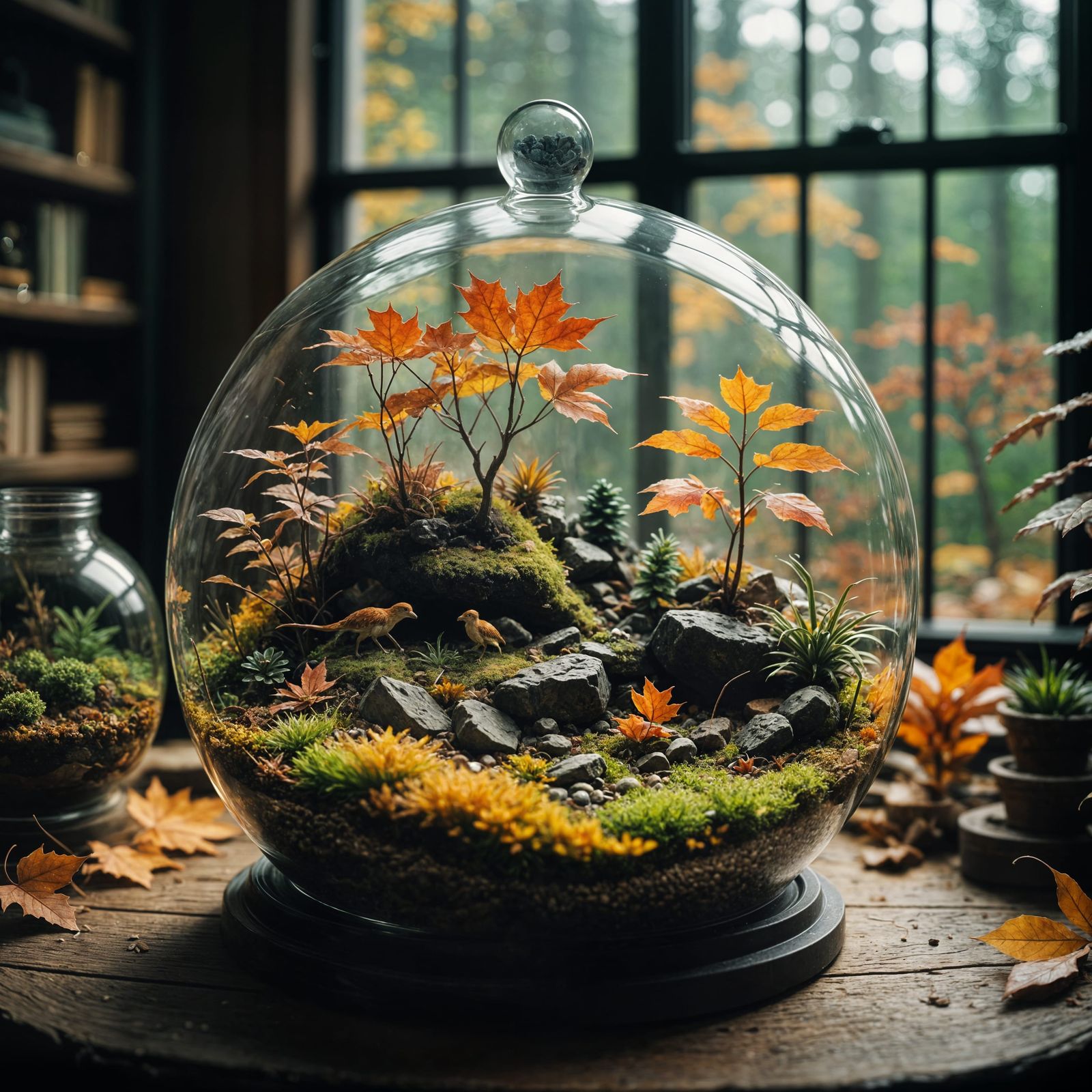 Tiny Autumn Terrarium Landscape: Cinematic Film Still