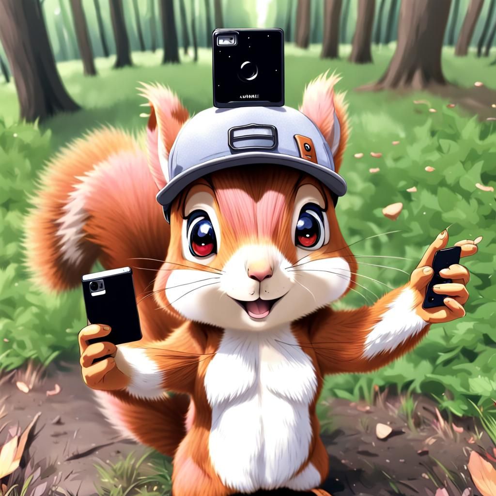 Anime Squirrel Captures a Selfie