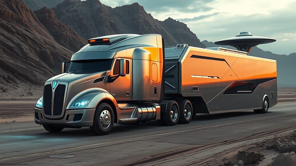 Futuristic Cyberpunk Truck Inspired by USS Voyager