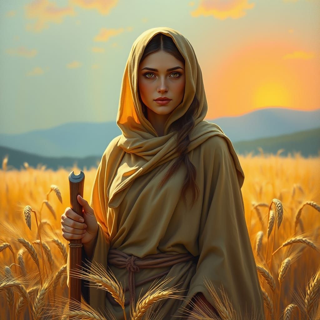 Ruth in a Lush Grain Field