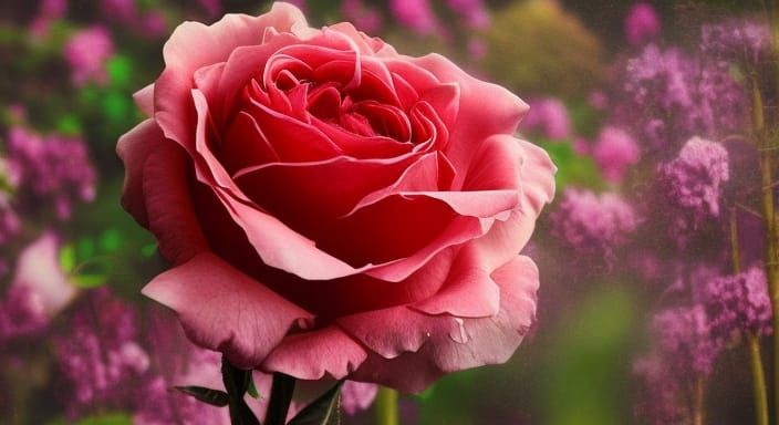 Dramatic Rose Flower in Digital Matte Painting