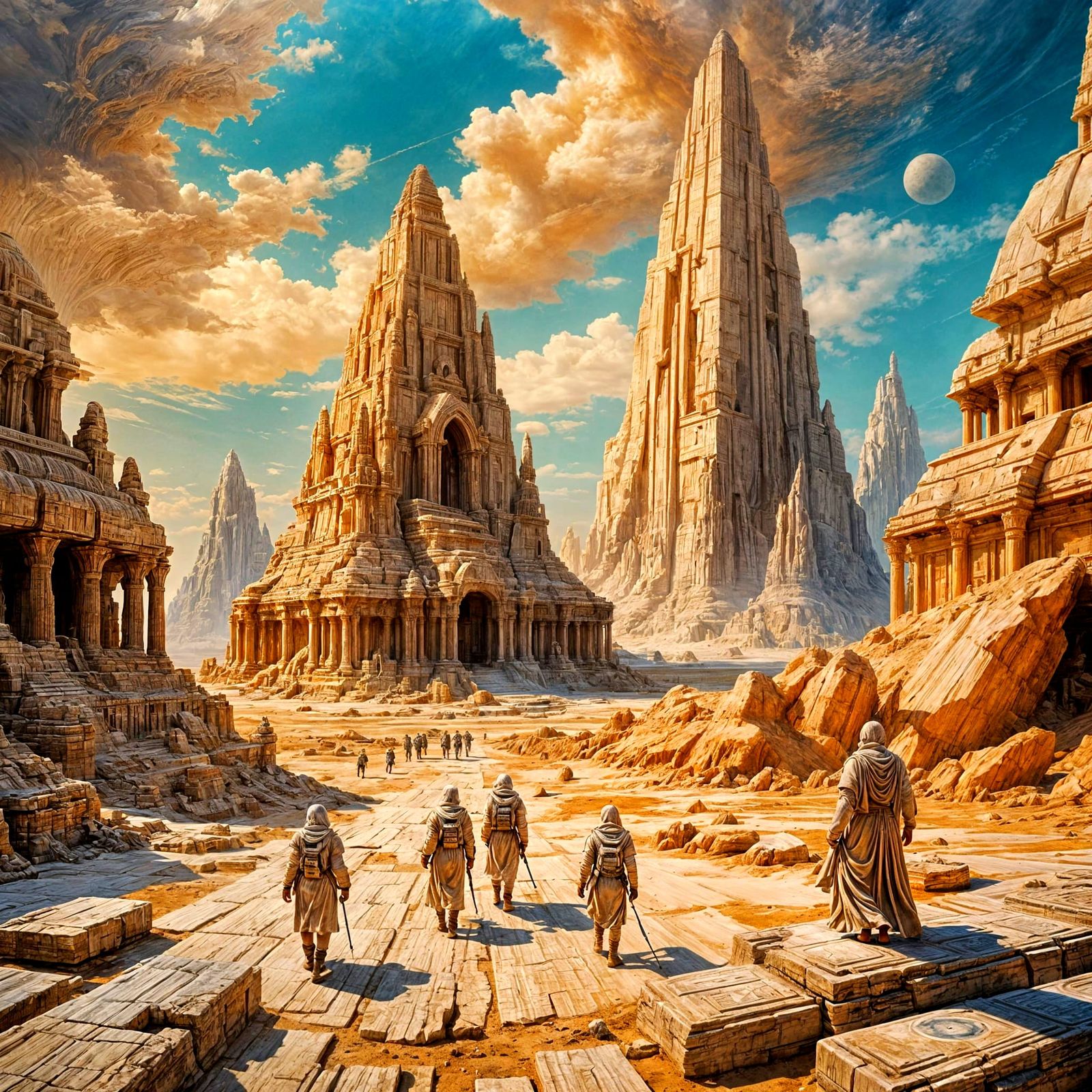 Majestic Jedi Temple on Alien Landscape