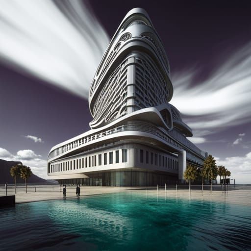 Futuristic Lovecraftian Building Inspired by M.C. Escher