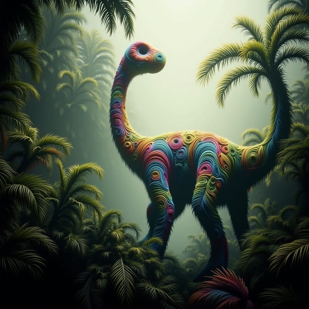 Majestic Brontosaurus in Lush Prehistoric Habitat