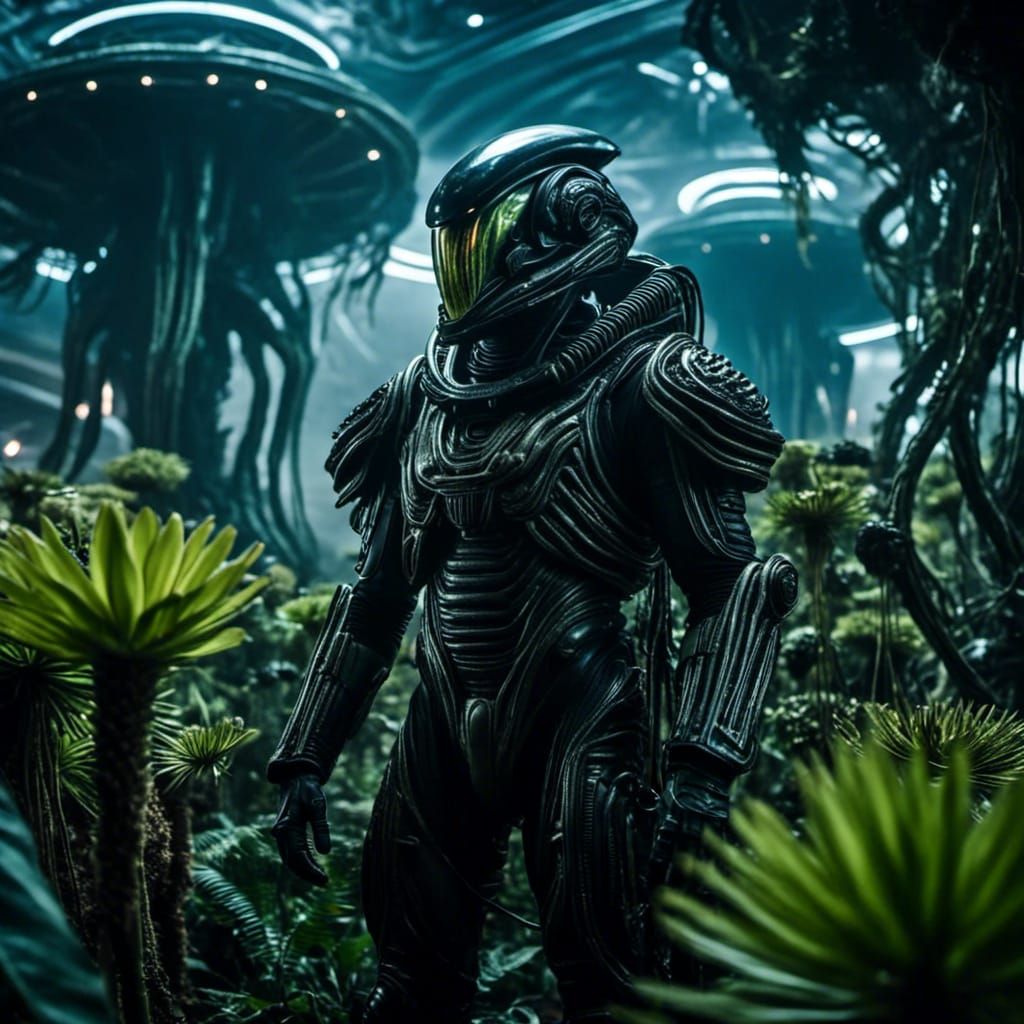 Soldier in Alien Biopunk World