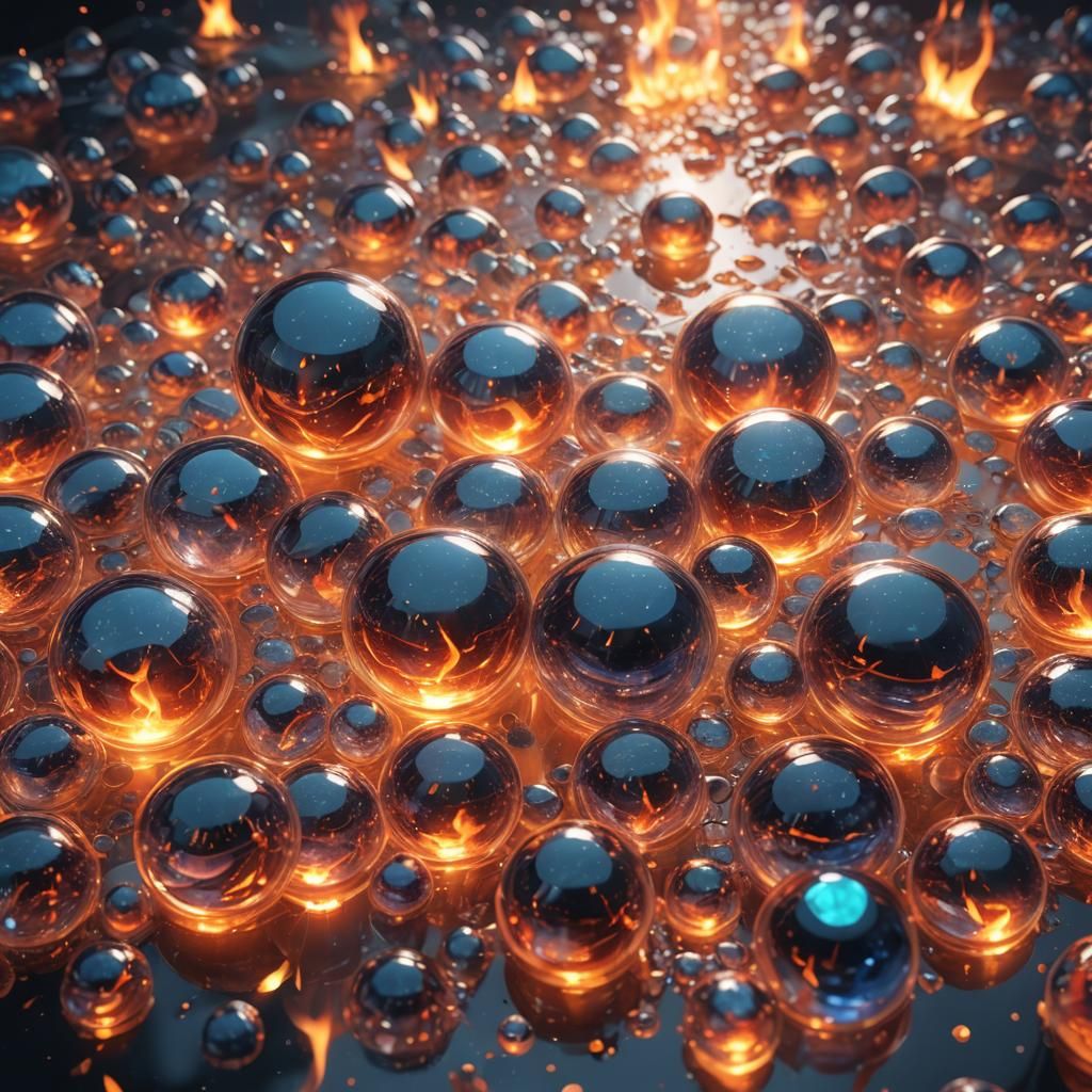 Fiery Sea of Glass in Anime Style
