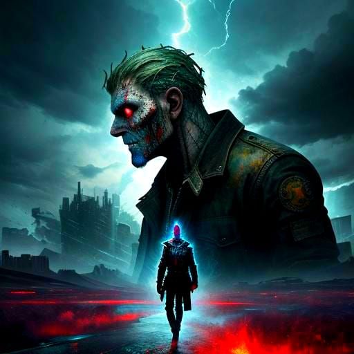 Dystopian Surrealism: Abstract Mosaic in Zombiecore Style