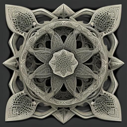 Abstract Vector Fractal of Greek Schlangenmenschen