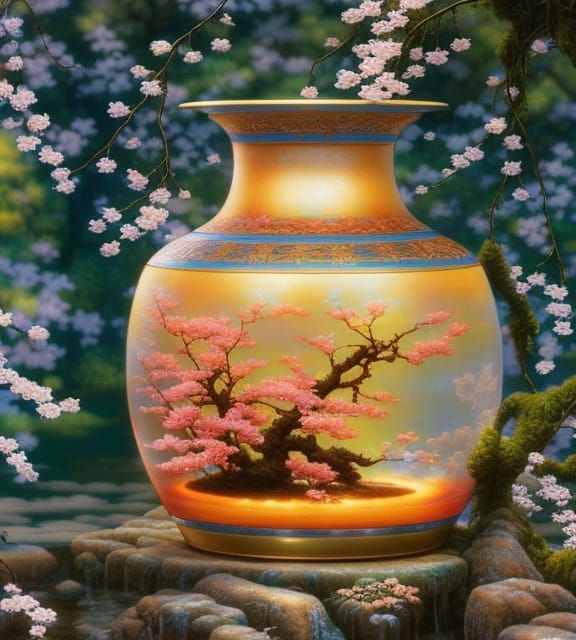 Sakura Plum Tree Concept Art with Overgrowth