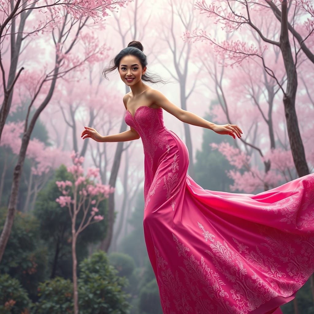 Whimsical Princess in Pastel Forest