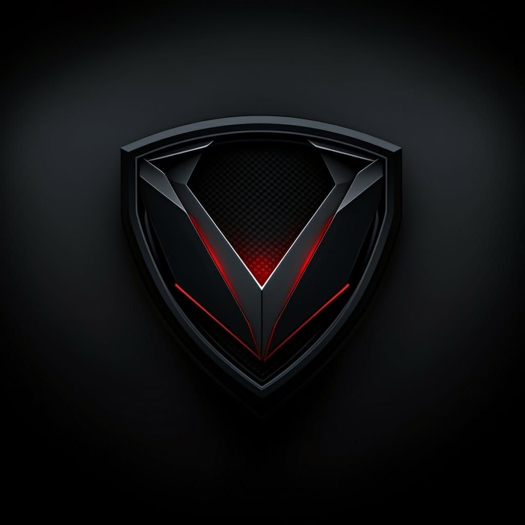 Futuristic Car Logo: Vader Hyper-Sport in Dark Industrial St...