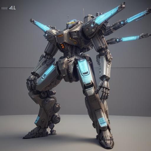 Futuristic Mech Weapon in Polished Metal