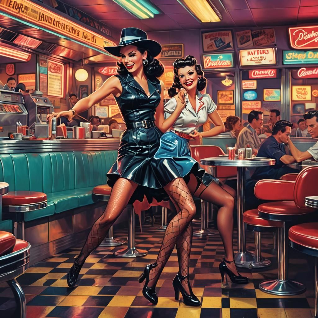 Rockabilly Sue Dances: Retro Comic Book Art