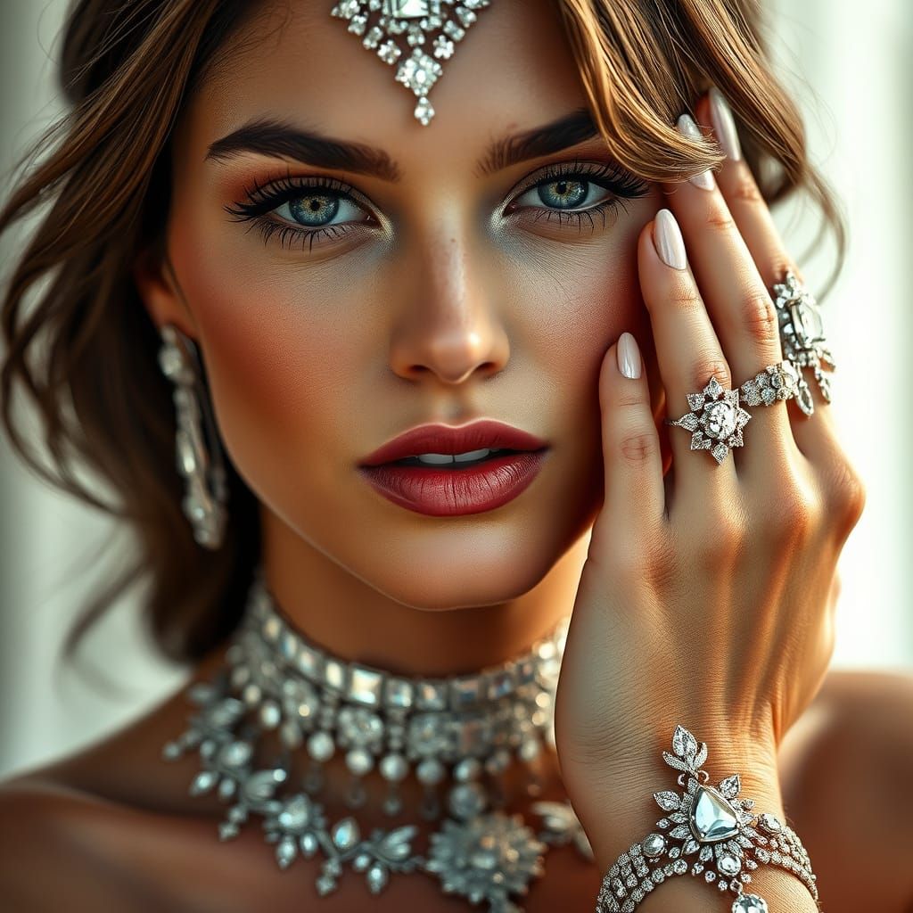 Luxurious Jewel-Toned Portrait in Elegance Style