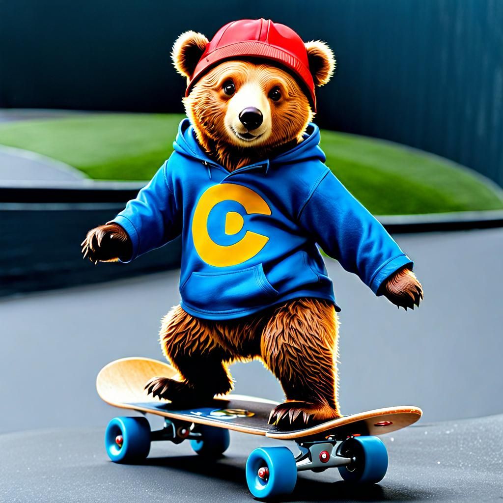 Paddington Bear Skateboard Adventure